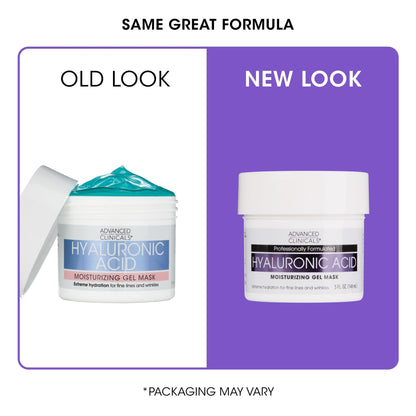 Advanced Clinicals Hyaluronic Acid Gel Facial Mask Skin Care Treatment, Brightening, Hydrating Anti Aging Face Mask & Moisturizer Helps Transform Dry Skin W/Collagen - dailyvitalstore