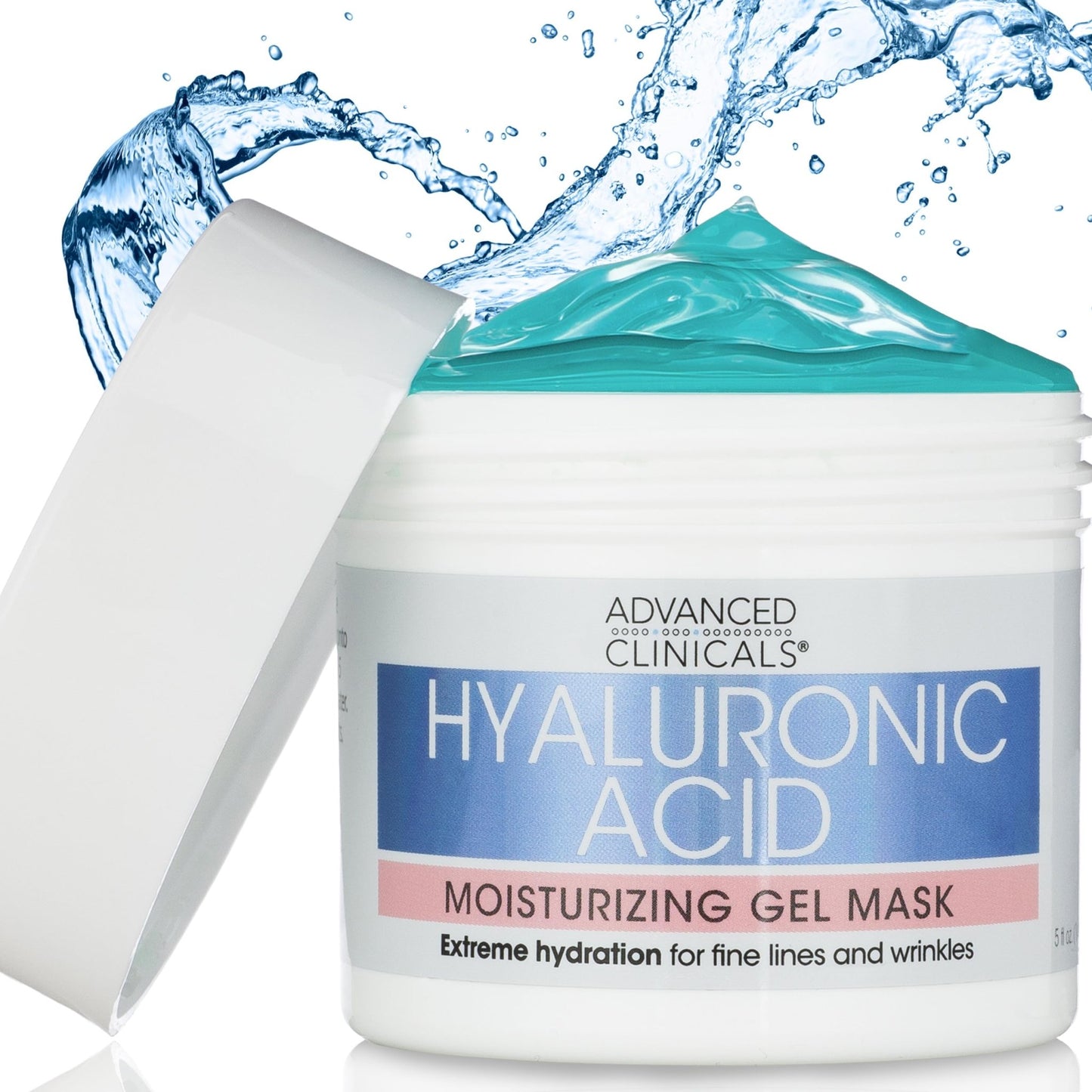 Advanced Clinicals Hyaluronic Acid Gel Facial Mask Skin Care Treatment, Brightening, Hydrating Anti Aging Face Mask & Moisturizer Helps Transform Dry Skin W/Collagen - dailyvitalstore