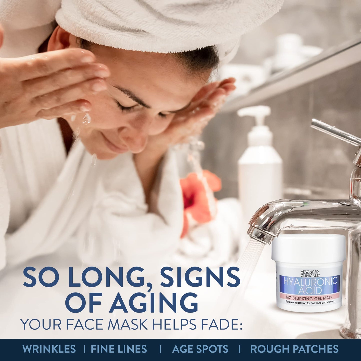 Advanced Clinicals Hyaluronic Acid Gel Facial Mask Skin Care Treatment, Brightening, Hydrating Anti Aging Face Mask & Moisturizer Helps Transform Dry Skin W/Collagen - dailyvitalstore