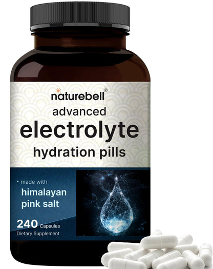 Advanced Electrolyte Pills, 240 Capsules | Salt Pills with Electrolytes for Fasting Hydrating | Made with Himalayan Pink Salt, Sodium, Potassium, Magnesium & More – Keto - dailyvitalstore
