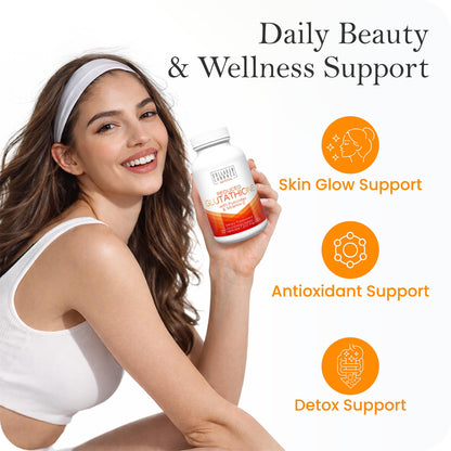 Advanced Glutathione Complex 500mg – with Fucoidan & Vitamin C – Antioxidant Support for Skin Glow, Detox & Immune Health – Non-GMO, Made in USA (60 Capsules) - dailyvitalstore