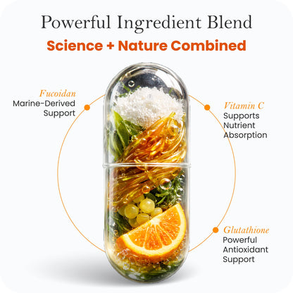 Advanced Glutathione Complex 500mg – with Fucoidan & Vitamin C – Antioxidant Support for Skin Glow, Detox & Immune Health – Non-GMO, Made in USA (60 Capsules) - dailyvitalstore
