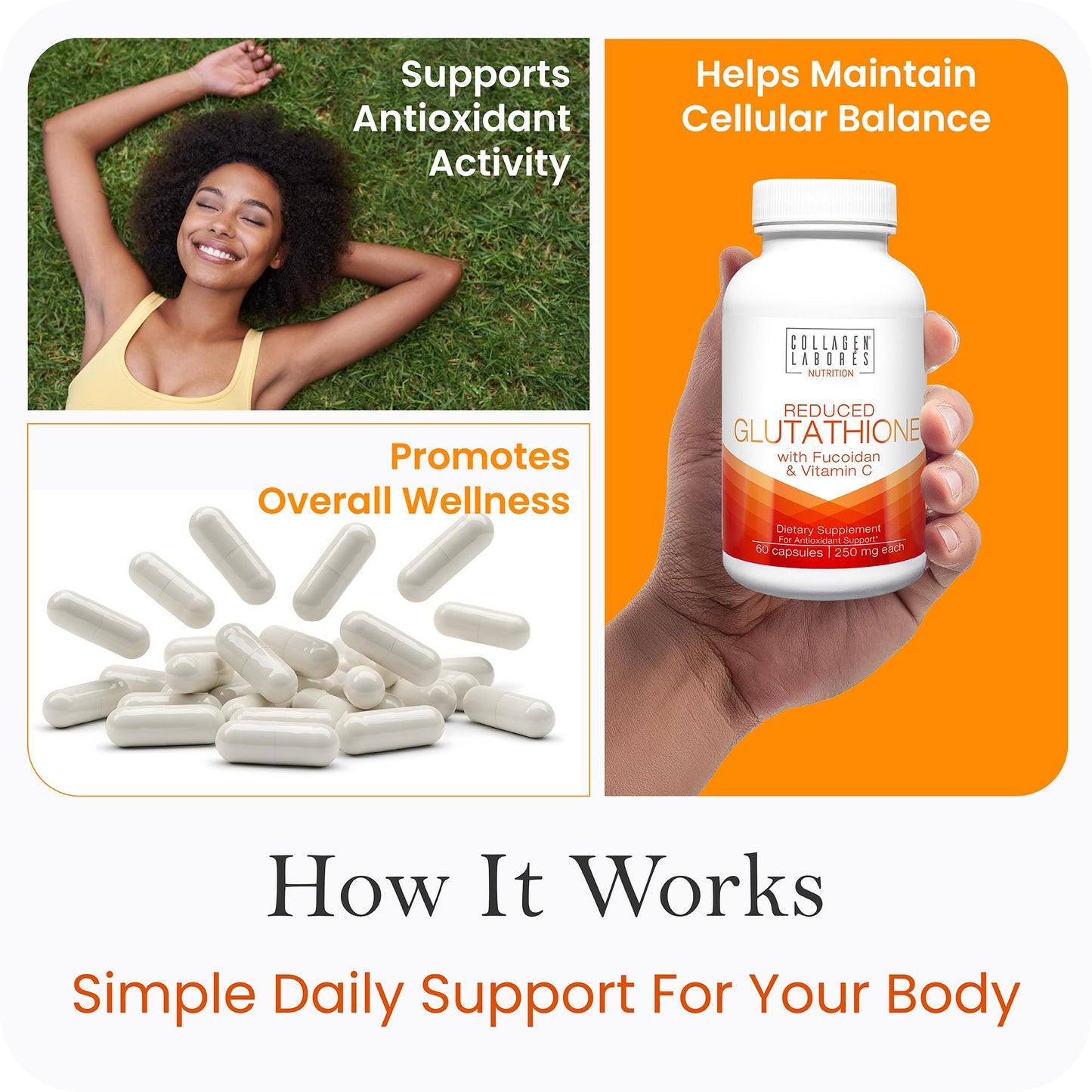 Advanced Glutathione Complex 500mg – with Fucoidan & Vitamin C – Antioxidant Support for Skin Glow, Detox & Immune Health – Non-GMO, Made in USA (60 Capsules) - dailyvitalstore