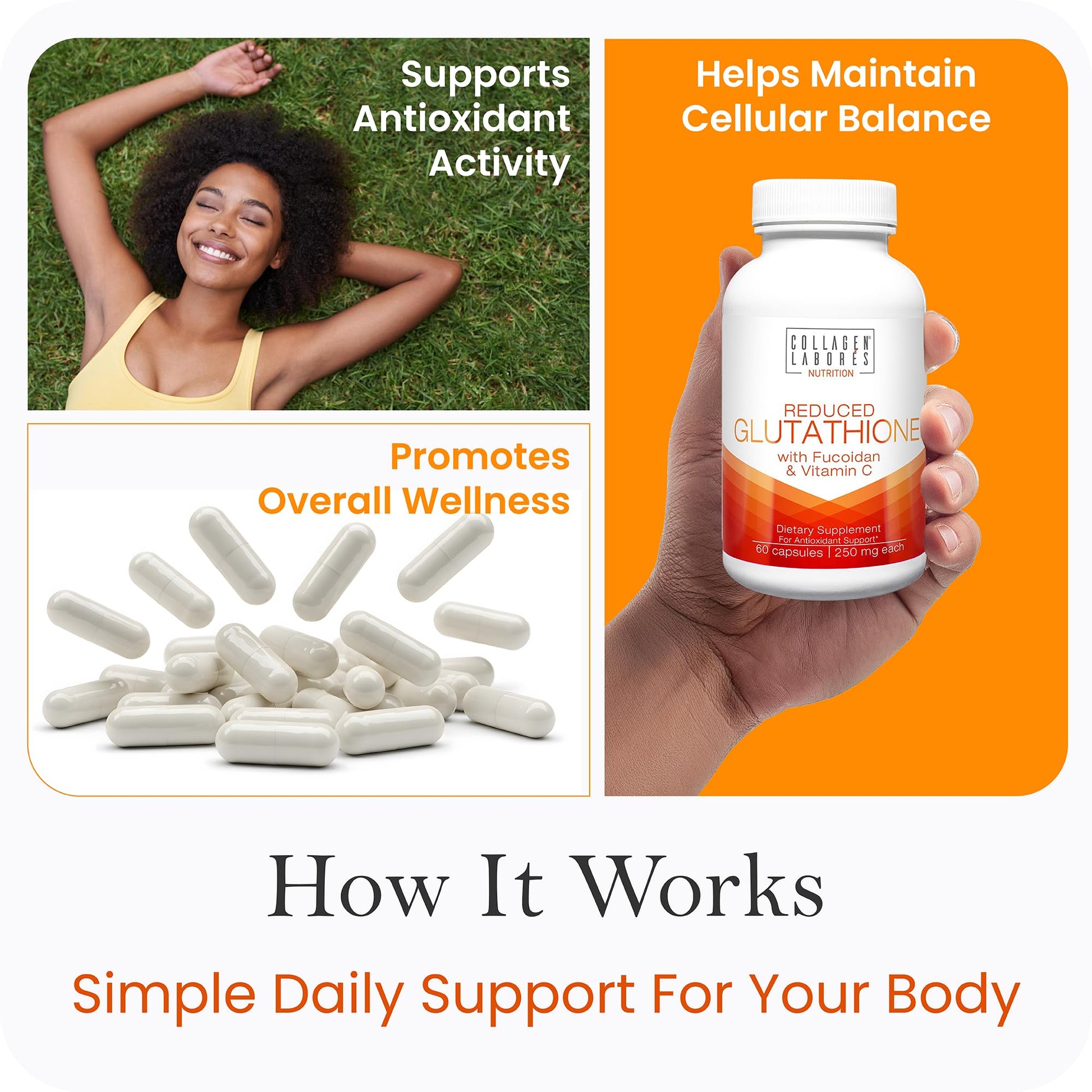 Advanced Glutathione Complex 500mg – with Fucoidan & Vitamin C – Antioxidant Support for Skin Glow, Detox & Immune Health – Non-GMO, Made in USA (60 Capsules) - dailyvitalstore