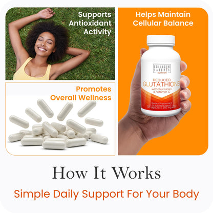 Advanced Glutathione Complex 500mg – with Fucoidan & Vitamin C – Antioxidant Support for Skin Glow, Detox & Immune Health – Non-GMO, Made in USA (60 Capsules) - dailyvitalstore