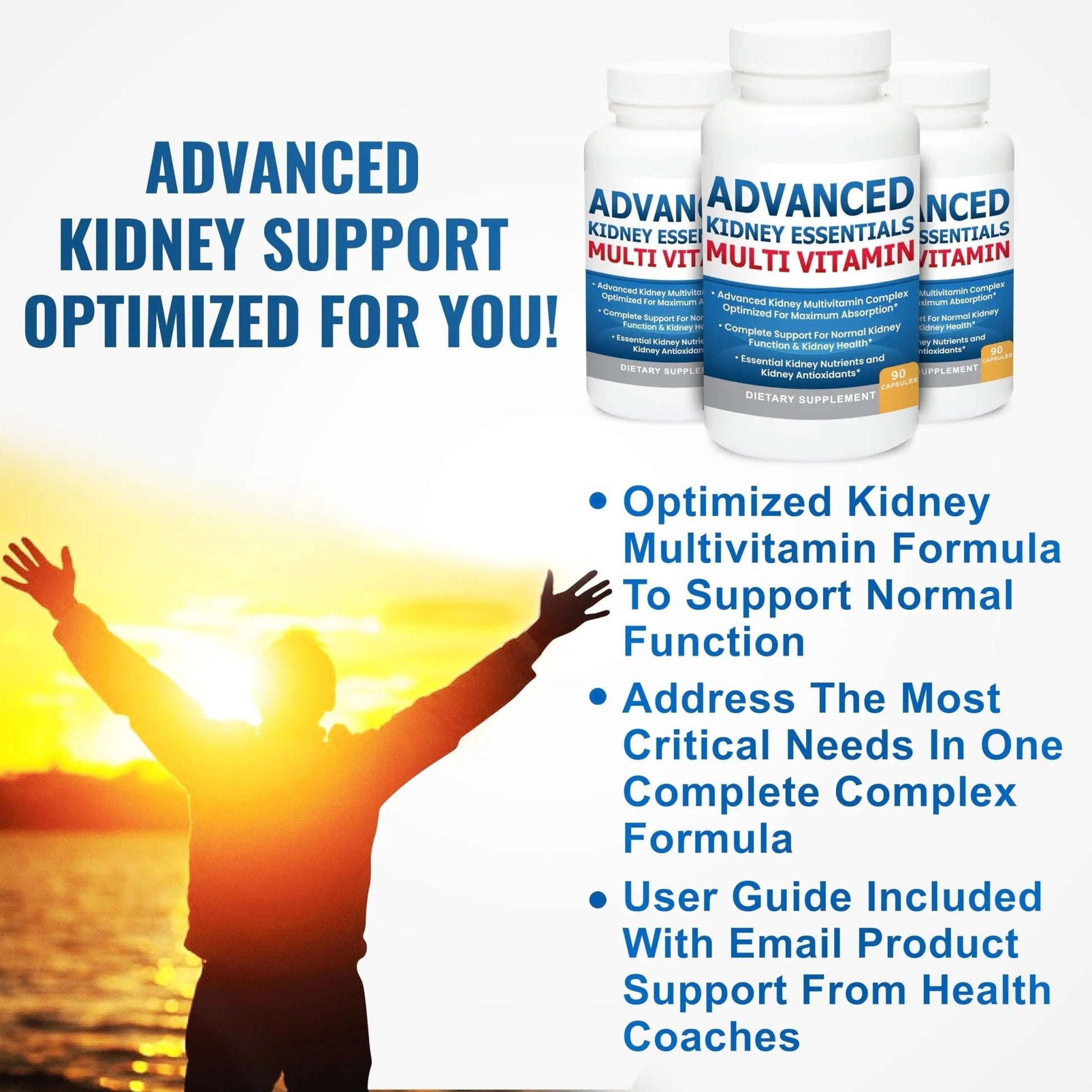 Advanced Kidney Essentials Multivitamin. Kidney Support Supplement for Complete Kidney Health. Kidney Health Supplement - dailyvitalstore