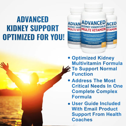 Advanced Kidney Essentials Multivitamin. Kidney Support Supplement for Complete Kidney Health. Kidney Health Supplement - dailyvitalstore