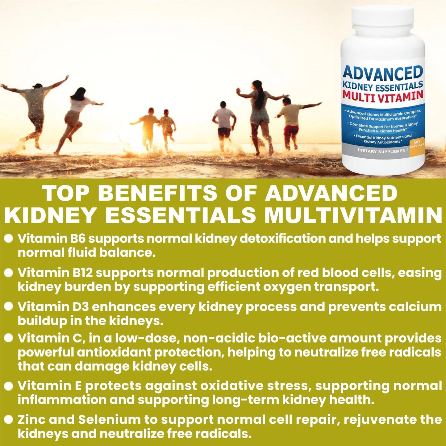 Advanced Kidney Essentials Multivitamin. Kidney Support Supplement for Complete Kidney Health. Kidney Health Supplement - dailyvitalstore