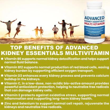 Advanced Kidney Essentials Multivitamin. Kidney Support Supplement for Complete Kidney Health. Kidney Health Supplement - dailyvitalstore