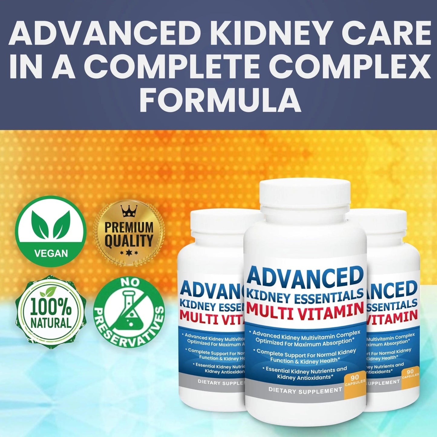 Advanced Kidney Essentials Multivitamin. Kidney Support Supplement for Complete Kidney Health. Kidney Health Supplement - dailyvitalstore