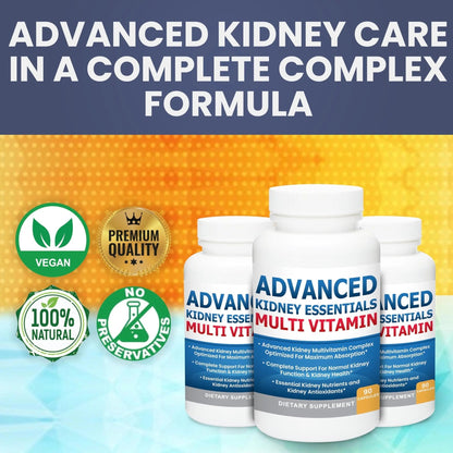 Advanced Kidney Essentials Multivitamin. Kidney Support Supplement for Complete Kidney Health. Kidney Health Supplement - dailyvitalstore