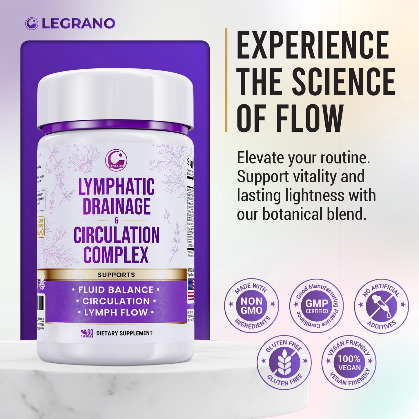 Advanced Lymphatic Drainage Supplements – Lymphatic Cleanse & Lymph System Support with Hesperidin, Rutin, Quercetin with Bromelain – Herbal Lymphatic Support Formula – 60 Capsules - dailyvitalstore