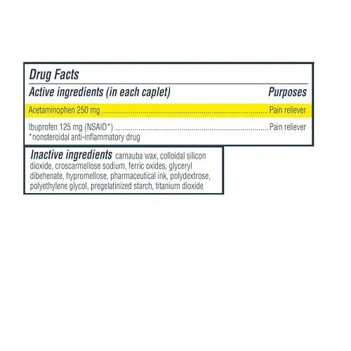 Advil Dual Action Back Pain Caplets Delivers 125mg Ibuprofen and 250mg Acetaminophen Per Dose for 8 Hours of Back Pain Relief - 144 Count - dailyvitalstore