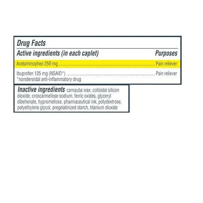 Advil Dual Action Back Pain Caplets Delivers 125mg Ibuprofen and 250mg Acetaminophen Per Dose for 8 Hours of Back Pain Relief - 144 Count - dailyvitalstore