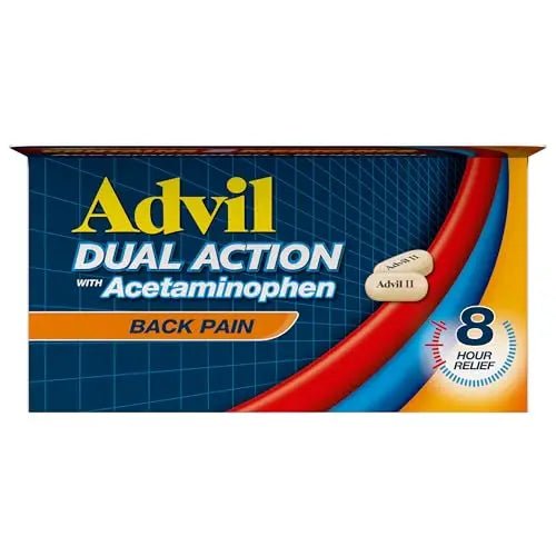 Advil Dual Action Back Pain Caplets Delivers 125mg Ibuprofen and 250mg Acetaminophen Per Dose for 8 Hours of Back Pain Relief - 144 Count - dailyvitalstore
