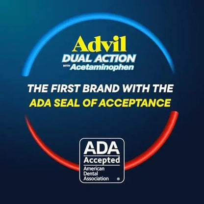 Advil Dual Action Coated Caplets, 125 Mg Ibuprofen and 250 Mg Acetaminophen per Dose (2 Dose Equivalent) for 8 Hour Pain Relief - 216 Count - dailyvitalstore