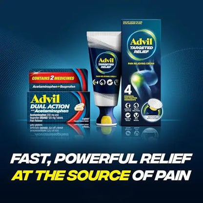 Advil Dual Action Coated Caplets, 125 Mg Ibuprofen and 250 Mg Acetaminophen per Dose (2 Dose Equivalent) for 8 Hour Pain Relief - 216 Count - dailyvitalstore