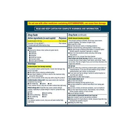 Advil Dual Action Coated Caplets, 125 Mg Ibuprofen and 250 Mg Acetaminophen per Dose (2 Dose Equivalent) for 8 Hour Pain Relief - 216 Count - dailyvitalstore