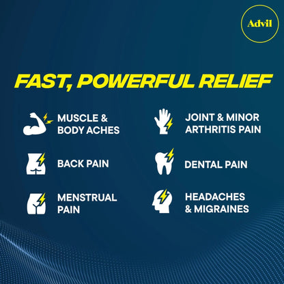 Advil Dual Action Coated Caplets with Acetaminophen, 250 Mg Ibuprofen and 500 Mg Acetaminophen Per Dose (2 Dose Equivalent) for 8 Hour Pain Relief - 72 Count - dailyvitalstore