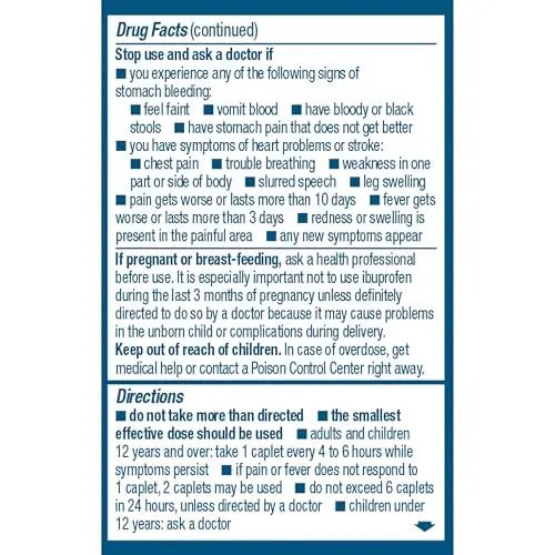 Advil Ibuprofen Coated Caplets Pain Reliever and Fever Reducer 200 Milligram 24Ct - dailyvitalstore