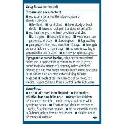 Advil Ibuprofen Coated Caplets Pain Reliever and Fever Reducer 200 Milligram 24Ct - dailyvitalstore