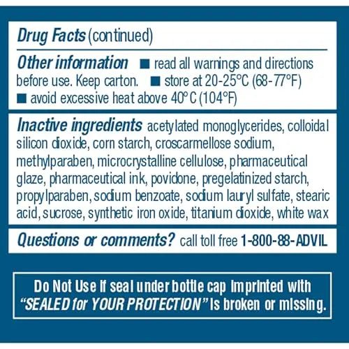 Advil Ibuprofen Coated Caplets Pain Reliever and Fever Reducer 200 Milligram 24Ct - dailyvitalstore