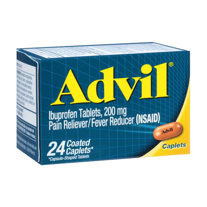 Advil Ibuprofen Coated Caplets Pain Reliever and Fever Reducer 200 Milligram 24Ct - dailyvitalstore