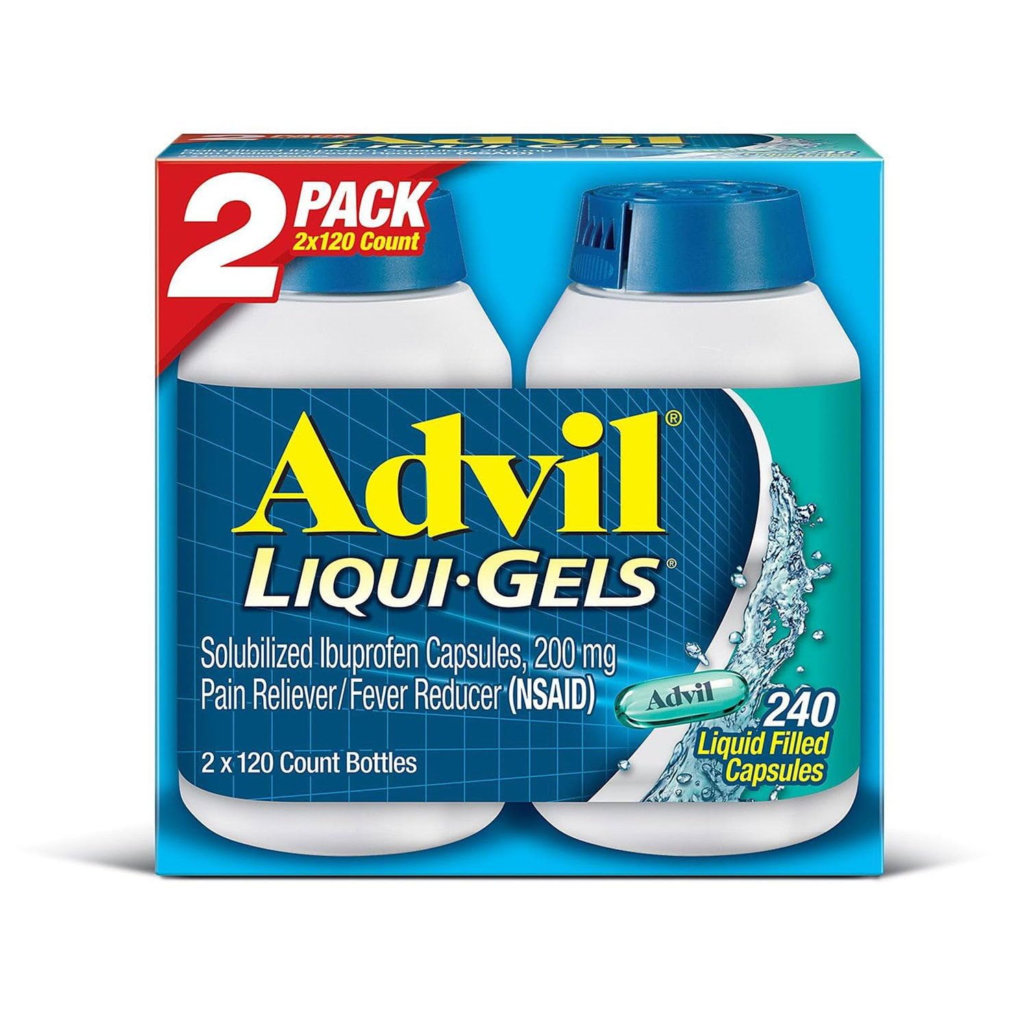 Advil Liqui-Gels (2pk, 120 Count) - dailyvitalstore