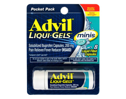 Advil Liqui-Gels minis 200mg Ibuprofen Pain Reliever Capsules and TUMS Fruit Antacid Chewable Tablets Heartburn Relief - dailyvitalstore