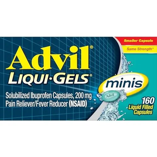 Advil Liqui-Gels Minis Pain Reliever and Fever Reducer, Pain Medicine for Adults with Ibuprofen 200mg for Pain Relief - 160 Liquid Filled Capsules - dailyvitalstore