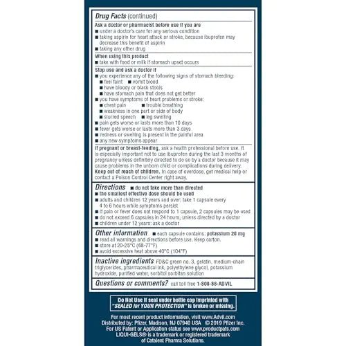 Advil Liqui-Gels Minis Pain Reliever and Fever Reducer, Pain Medicine for Adults with Ibuprofen 200mg for Pain Relief - 160 Liquid Filled Capsules - dailyvitalstore