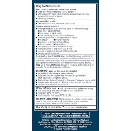 Advil Liqui-Gels Minis Pain Reliever and Fever Reducer, Pain Medicine for Adults with Ibuprofen 200mg for Pain Relief - 160 Liquid Filled Capsules - dailyvitalstore