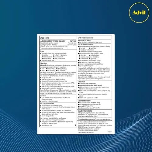 Advil Liqui-Gels minis Pain Reliever and Fever Reducer, Pain Medicine for Adults with Ibuprofen 200mg for Pain Relief - 200 Liquid Filled Capsules - dailyvitalstore