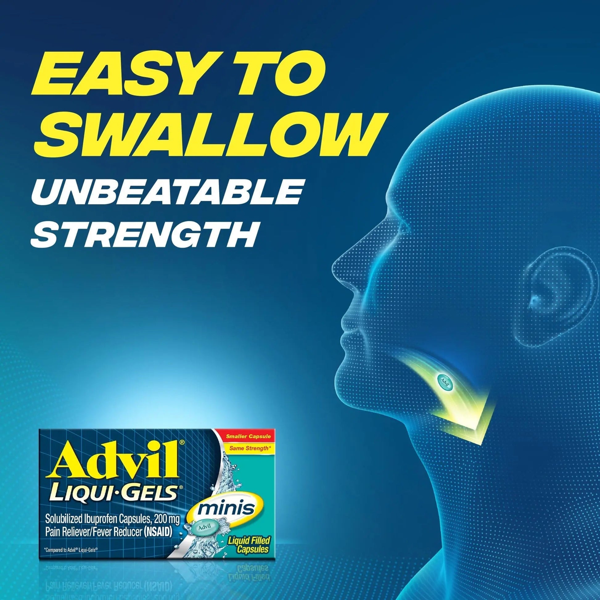 Advil Liqui-Gels Minis Pain Reliever and Fever Reducer, Pain Medicine for Adults with Ibuprofen 200mg for Pain Relief - 80 Liquid Filled Capsules - dailyvitalstore
