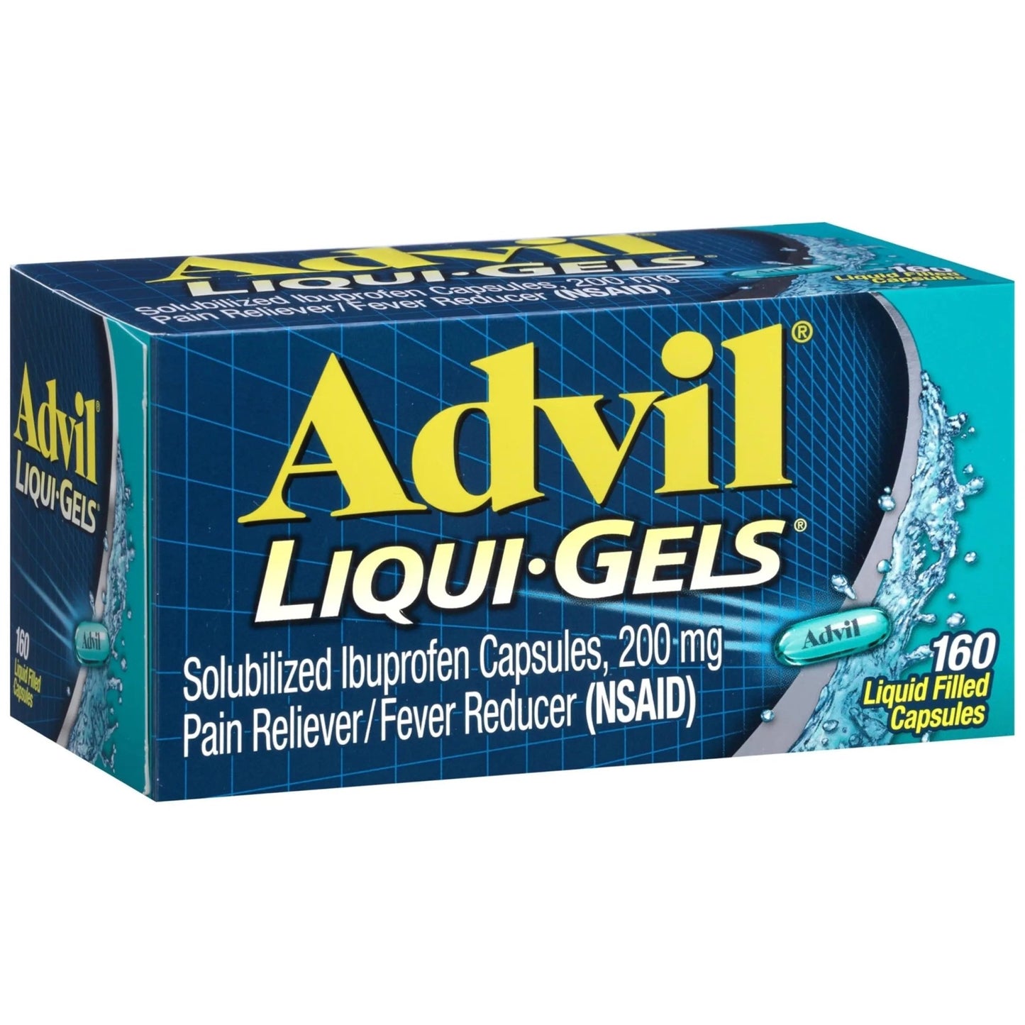 Advil Liqui-Gels Pain Reliever and Fever Reducer, Pain Medicine for Adults with Ibuprofen 200mg for Headache, Backache, Menstrual Pain and Joint Pain Relief - 160 Liquid Filled Capsules - dailyvitalstore