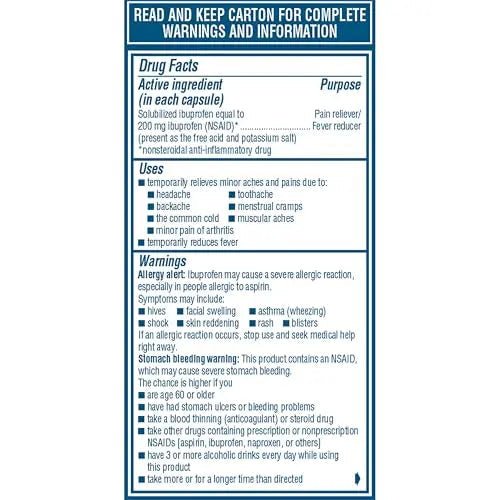 Advil Liqui-Gels Pain Reliever And Fever Reducer, Pain Medicine For Adults With Ibuprofen 200mg For Headache, Backache, Menstrual Pain And Joint Pain Relief - 40 Liquid Filled Capsules - dailyvitalstore