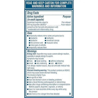 Advil Liqui-Gels Pain Reliever And Fever Reducer, Pain Medicine For Adults With Ibuprofen 200mg For Headache, Backache, Menstrual Pain And Joint Pain Relief - 40 Liquid Filled Capsules - dailyvitalstore