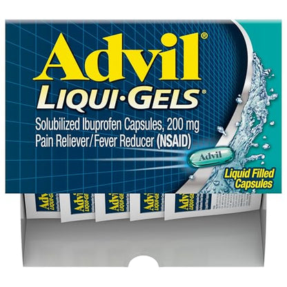 Advil Liqui-Gels Pain Reliever and Fever Reducer, Pain Medicine for Adults with Ibuprofen 200mg for Headache, Backache, Menstrual Pain and Joint Pain Relief - 50x2 Liquid Filled Capsules - dailyvitalstore
