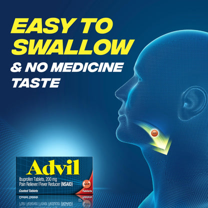 Advil Pain Reliever and Fever Reducer, Ibuprofen 200mg for Pain Relief - 24 Coated Tablets - dailyvitalstore