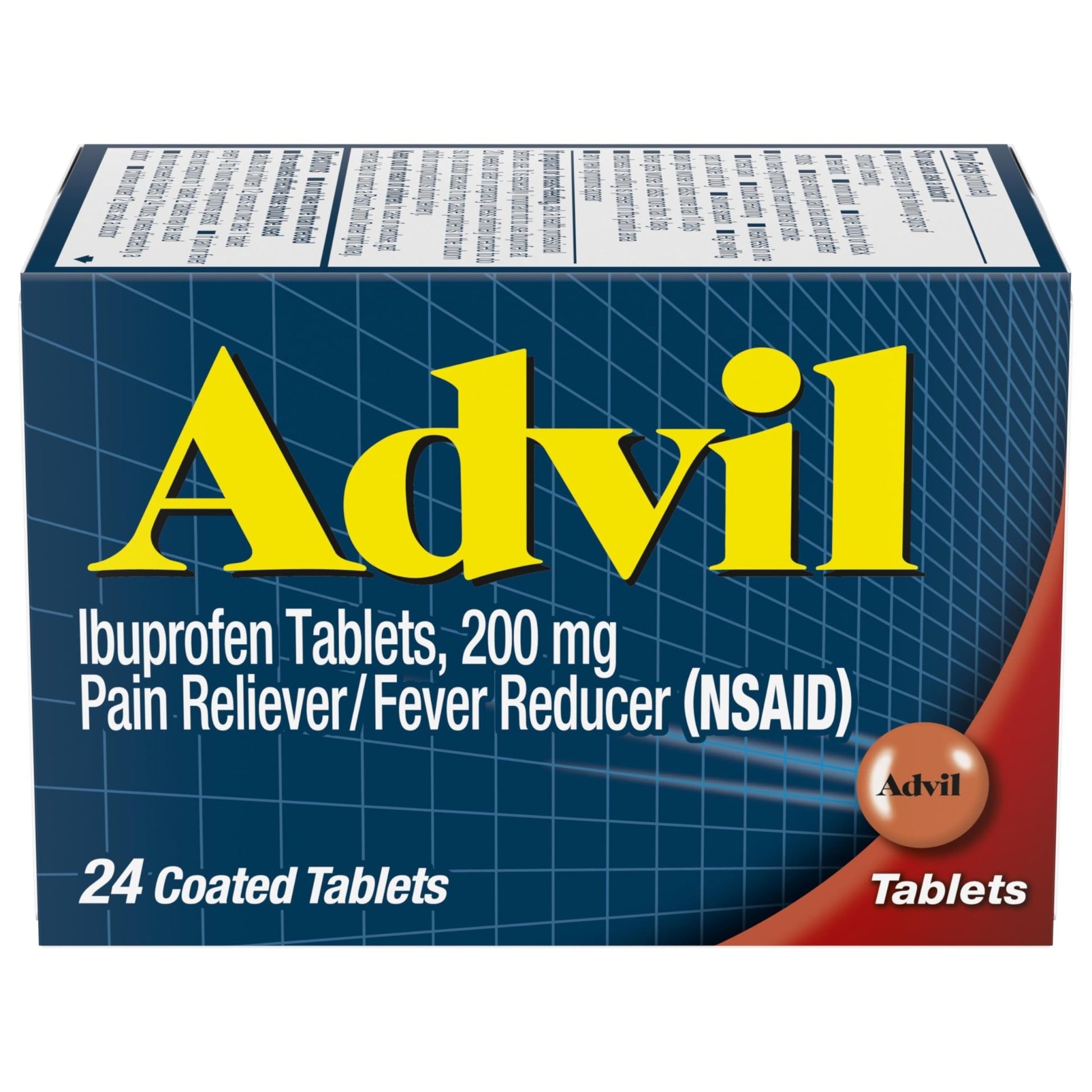 Advil Pain Reliever and Fever Reducer, Ibuprofen 200mg for Pain Relief - 24 Coated Tablets - dailyvitalstore
