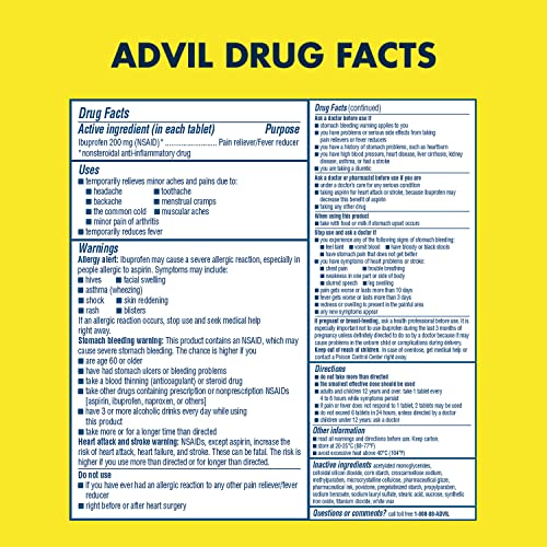 Advil Pain Reliever and Fever Reducer, Ibuprofen 200mg for Pain Relief - 300 Count, Advil PM Pain Reliever and Nighttime Sleep Aid, Ibuprofen for Pain Relief and Diphenhydramine Citrate - 2 Count - dailyvitalstore