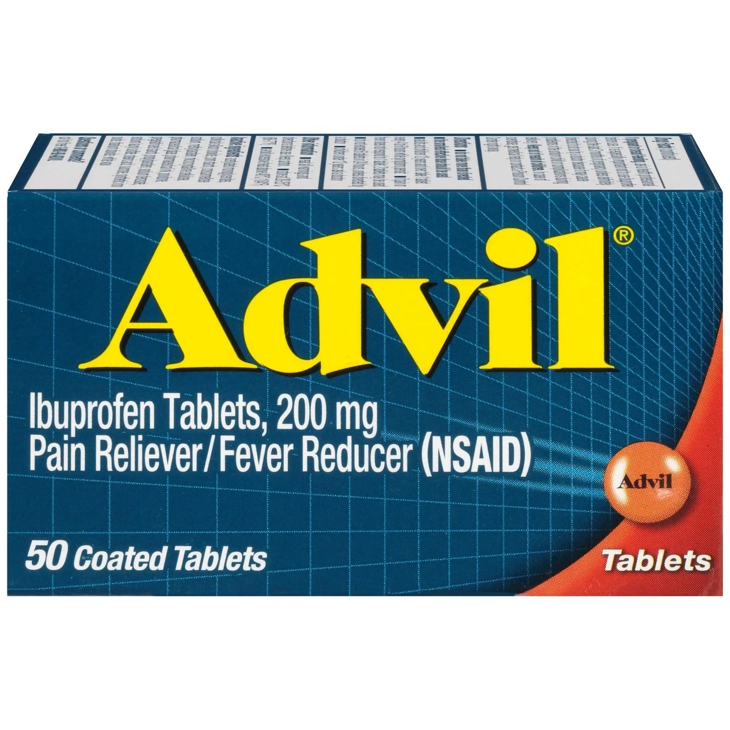 Advil Pain Reliever and Fever Reducer, Ibuprofen 200mg for Pain Relief - 50 Coated Tablets - dailyvitalstore