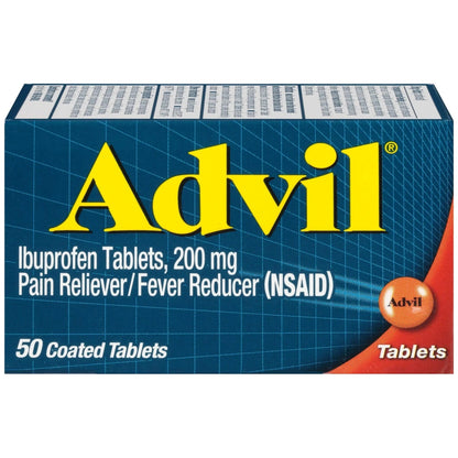 Advil Pain Reliever and Fever Reducer, Ibuprofen 200mg for Pain Relief - 50 Coated Tablets - dailyvitalstore