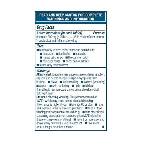 Advil Pain Reliever and Fever Reducer, Ibuprofen 200mg for Pain Relief - 50 Coated Tablets - dailyvitalstore