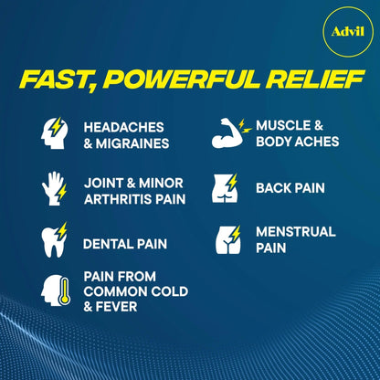Advil Pain Reliever and Fever Reducer, Ibuprofen 200mg for Pain Relief - 50 Coated Tablets - dailyvitalstore