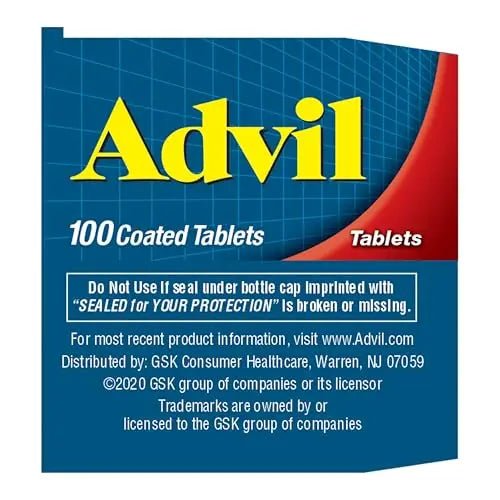 Advil Pain Reliever and Fever Reducer, Pain Relief Medicine with Ibuprofen 200mg for Headache, Backache, Menstrual Pain and Joint Pain Relief - 100 Coated Tablets - dailyvitalstore