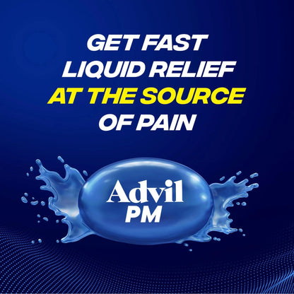 Advil PM Liqui-Gels Pain Reliever and Nighttime Sleep Aid, Pain Medicine with Ibuprofen for Pain Relief and Diphenhydramine HCL for a Sleep Aid - 2x80 Liquid Filled Capsules - dailyvitalstore