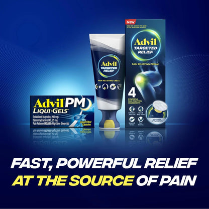 Advil PM Liqui-Gels Pain Reliever and Nighttime Sleep Aid, Pain Medicine with Ibuprofen for Pain Relief and Diphenhydramine HCL for a Sleep Aid - 2x80 Liquid Filled Capsules - dailyvitalstore