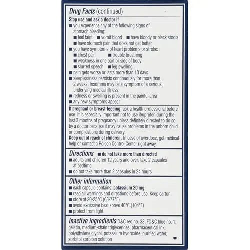 Advil PM Liqui-Gels Pain Reliever and Nighttime Sleep Aid, Pain Medicine with Ibuprofen for Pain Relief and Diphenhydramine HCL for a Sleep Aid - 40 Liquid Filled Capsules - Back to College - dailyvitalstore