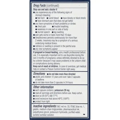Advil PM Liqui-Gels Pain Reliever and Nighttime Sleep Aid, Pain Medicine with Ibuprofen for Pain Relief and Diphenhydramine HCL for a Sleep Aid - 40 Liquid Filled Capsules - Back to College - dailyvitalstore